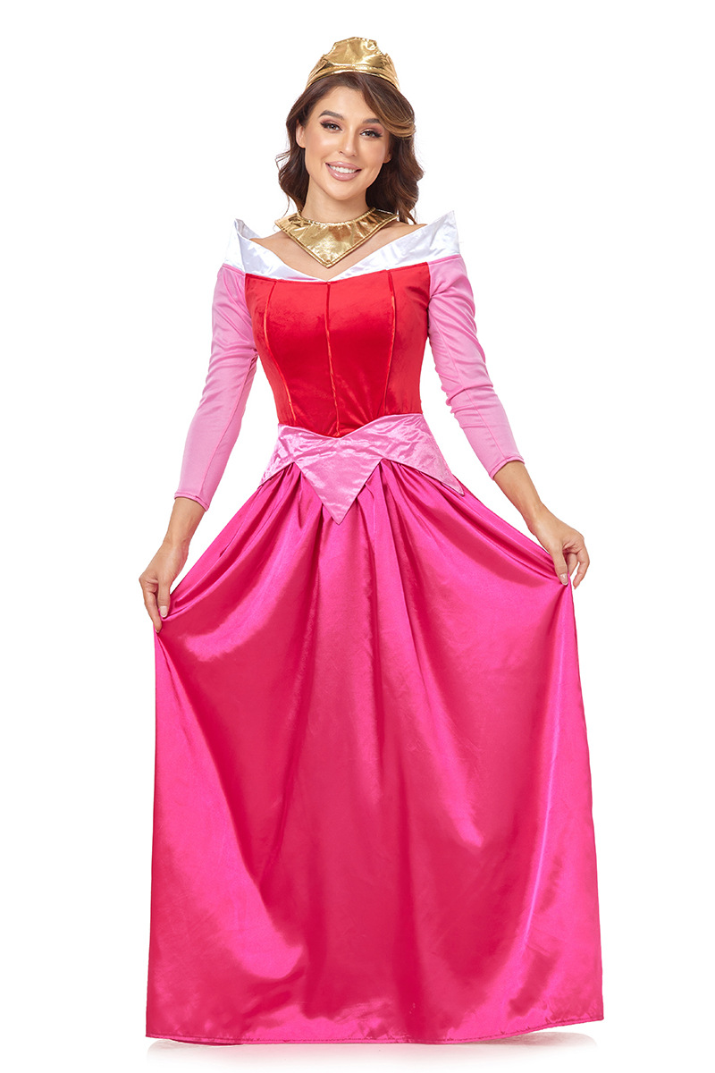 Halloween Princess Costume Long Sleeve Floor Length Performance Dress for Women
